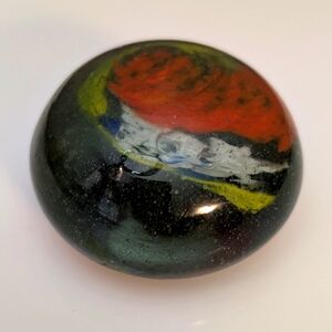Vintage Domed Marble Art Glass Paperweight